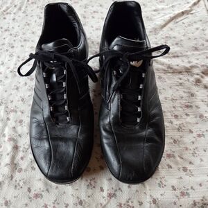 adidas Men's Black Leather Lace-Up Oxfords